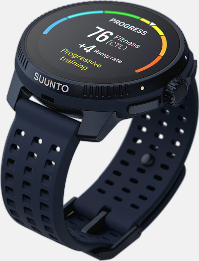Ora e zgjuar Suunto Race SS050930000, ekran AMOLED, multisport, blu e errët