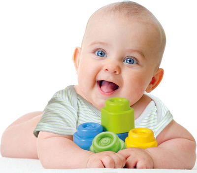 Lodra blloqe të buta Clementoni Baby Clemmy, set me 12 copa, shumëngjyrëshe