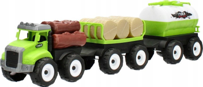 Set kamion lodër Mega Creative Farmer Truck, me rimorkio dhe cisternë, jeshil