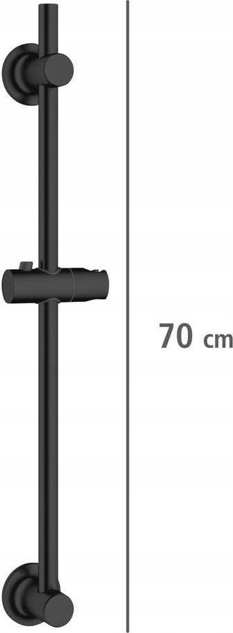 Shufër mbajtëse dushi Wenko, 70 cm, çelik inox, e zezë