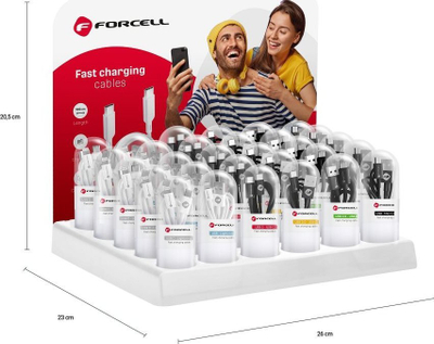 Stendë kabllosh Forcell D336, 30 vende, kabllo karikimi t’ shpejtë, e bardhë