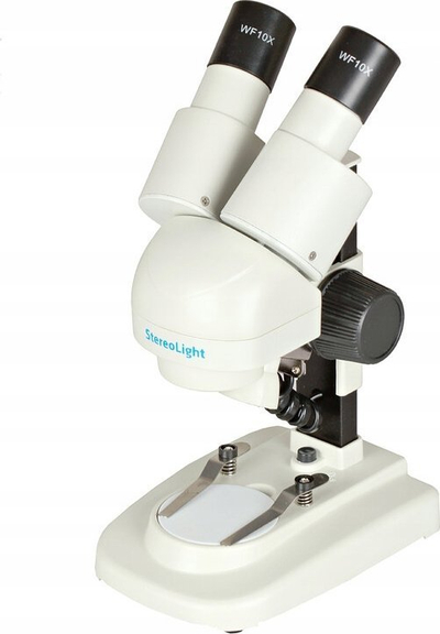 Mikroskop stereo Delta Optical StereoLight, zmadhim 10x, ndriçim i integruar, i bardhë