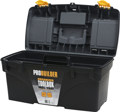 Kuti veglash PROBUILDER Organizer, 21", me tabaka të lëvizshme, e zezë