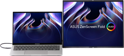 Monitor portativ ASUS ZenScreen Fold OLED MQ17QH, 17.3", Quad HD, i argjendtë