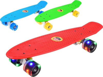 Skateboard për kalamoj me rrota me drita LED, plastik, shumëngjyrësh