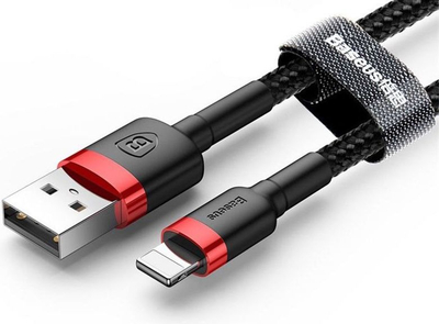 Kabllo Baseus USB Kevlar USB Lightning iPhone, 2.4A, 1m, e kuqe