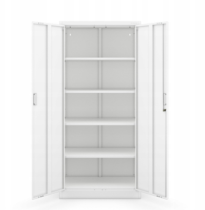 Dollap zyre metalik JAN Compact, 175 cm, me bravë, i bardhë