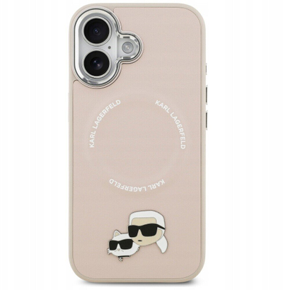 Kapak telefoni Karl Lagerfeld MagSafe, iPhone 17, PU, rozë
