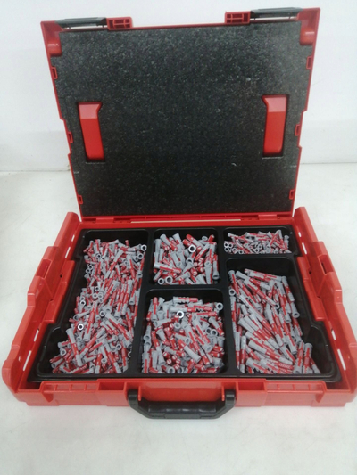 Set tiplash Fischer DuoPower 558627, 910 copë, L-BOXX, i kuq