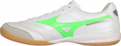 Këpucë futsalli Mizuno Morelia Sala Elite IN M Q1GA251237, lëkurë, taban gome, të bardha