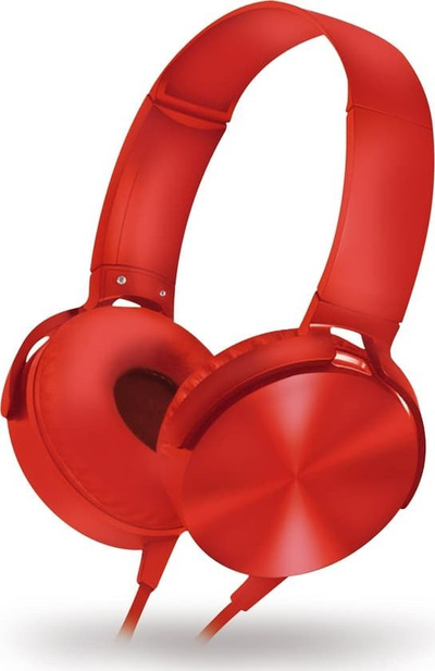 Слушалки со кабел Freestyle Z, со микрофон, AUX 3.5 mm, црвени