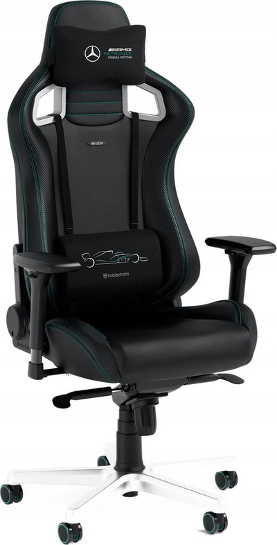 Karrige gaming Noblechairs EPIC Mercedes AMG Petronas, lëkurë vegane, ergonomike, e zezë