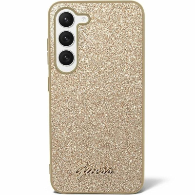Kapak telefoni Guess Glitter Flakes, për Samsung Galaxy S24 Plus, plastik, ngjyrë ari