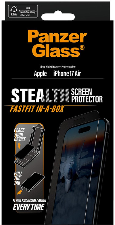 Mbrojtës ekrani PanzerGlass Stealth për iPhone Air, Ultra Wide Fit, FASTFIT