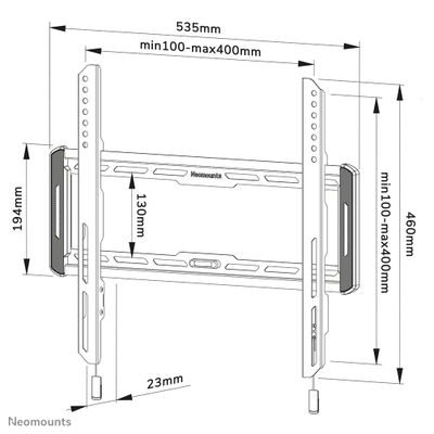 Mbajtëse muri TV Neomounts WL30-550BL14, 32"-65", 60kg, e zezë