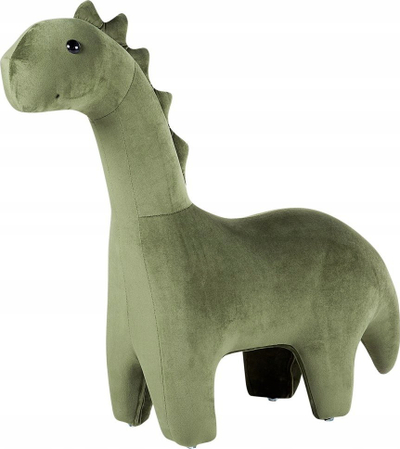 Stol për kalamaj BRONTOSAUR Velvet Animal, si dinozaur, velvet, i gjelbër