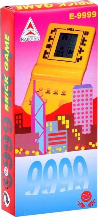 Konzol portabel lojrash Brick Game E-9999, Tetris, 2x AA, shumëngjyrëshe