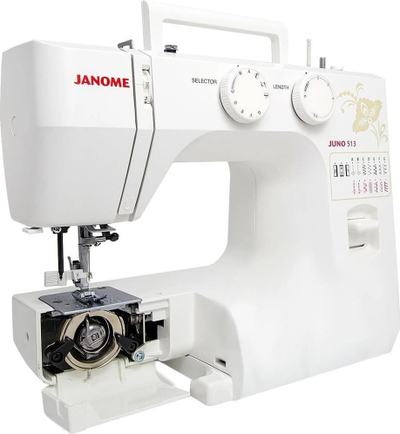 Makina qepëse Janome Juno 513, mekanike, për përdorim në shtëpi, e bardhë