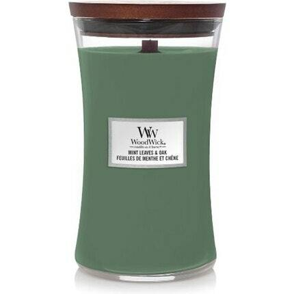 Qiri aromatik WoodWick Mint Leaves & Oak, 609.5 g