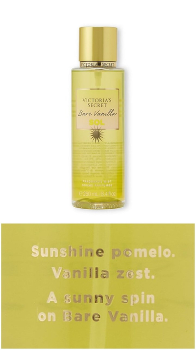 Sprej për trup Victoria's Secret Bare Vanilla Sol, 250 ml