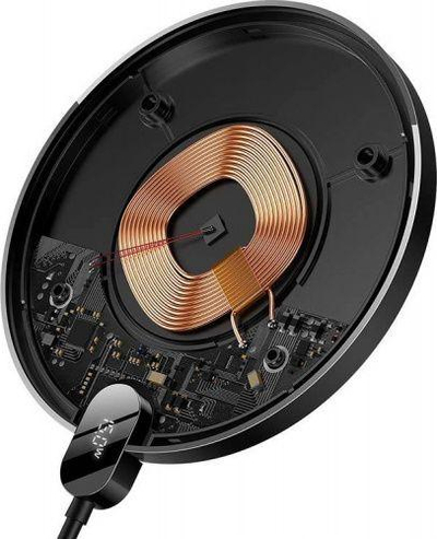 Karikues dixhital LED me induksion Baseus 1x USB-A 2 A (BSU3185BLK), i zi