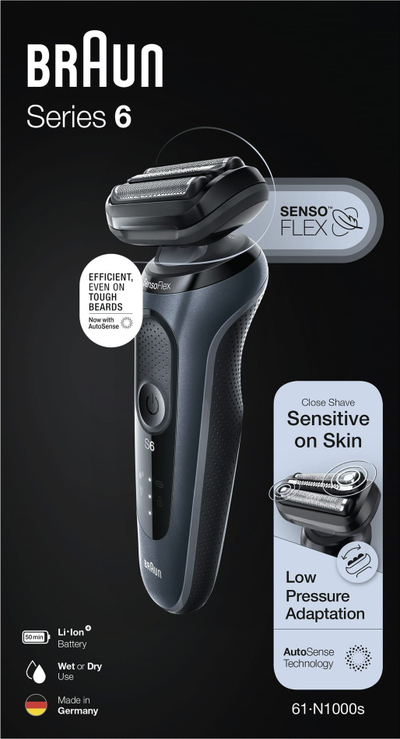 Rrojkë elektrike Braun Series 6 60-N1000S, Li-Ion, që s’e hyn uji, gri