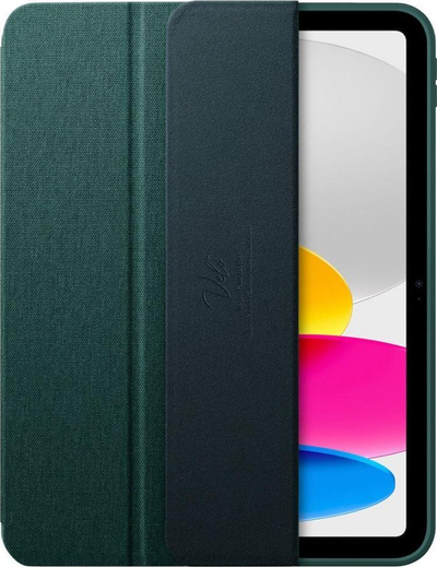 Mbrojtëse tablet Spigen Urban Fit, për iPad 10th Gen 2022, kapak palosës, jeshile e errët