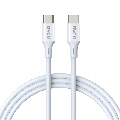 Kabllo USB C në USB C Bwoo, 60W, 2m, e bardhë