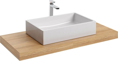 Насаден лавабо Ravak Formy XJL01250000, 50x39 cm, без дупка за батерија, без прелив, бел