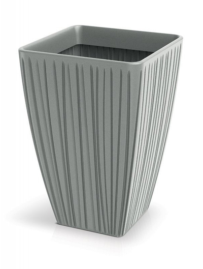 Vazo dekorative Flowerpot FERO SQUARE 40 cm, plastike, gri betoni