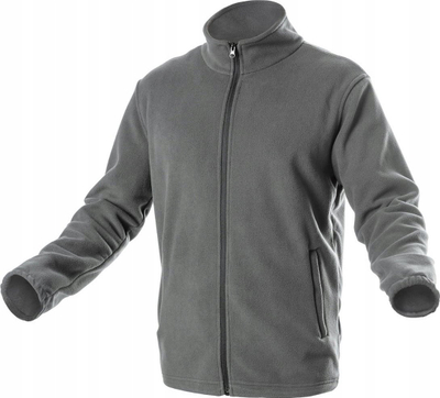 Bluzë pune fleece Hoegert Pasader, 100% poliester, me zinxhir, gri e errët