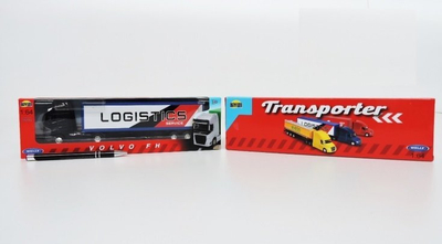 Lodër kamion Welly Freightliner Cascadia, model 1:64, metal dhe plastikë, blu