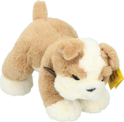 Lodër pelushi Sunkid, qen bulldog, 30 cm, bezhë