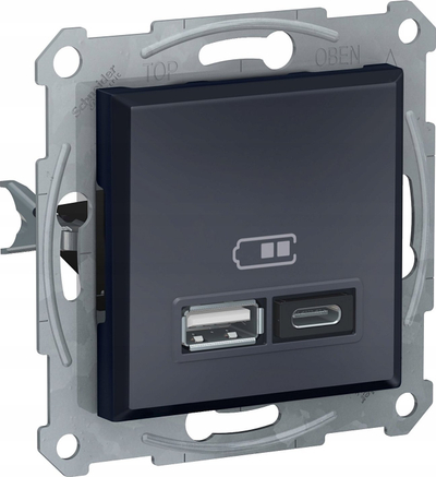 Karikues muri USB Schneider Asfora EPH2700371, USB A+C, modul integrues, antracit