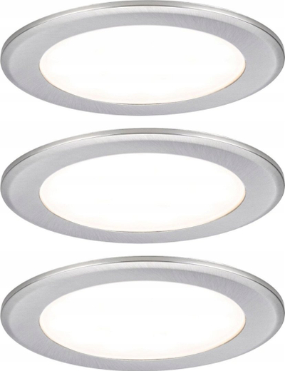 Set spote të futura për mobilje Paulmann 931.16, 3x2.5W LED, 3000K, argjendtë