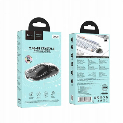 Maus wireless Hoco GM29, 1600 DPI, 2.4 GHz edhe Bluetooth, i zi
