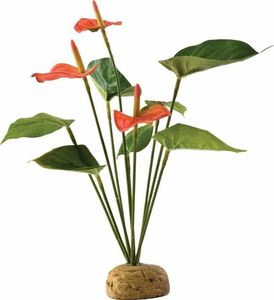 Bimë artificiale terrariumi Exo Terra Anthurium Bush, dekorative, jeshile e kuqe