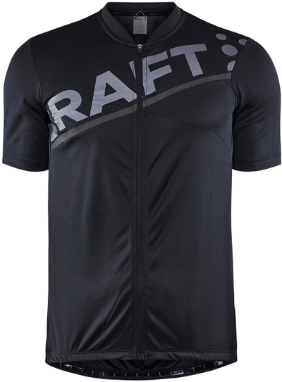 Fanellë biçiklete Craft Endurance Core Logo Jersey, material elastik i riciklum, me xhepa mbrapa, e zezë