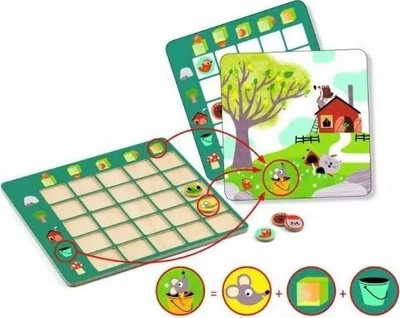 Lojë edukative Djeco Eduludo Topologix, për kalamaj 4–6 vjeç, dygjuhëshe, me plot ngjyra