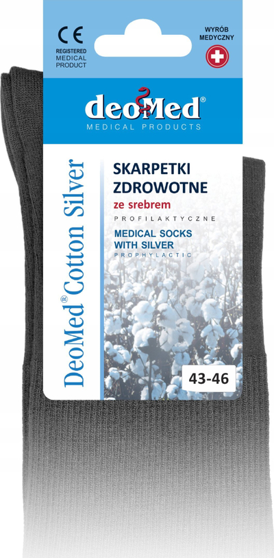 Медицински чорапи DeoMed Cotton Silver, антибактериски, големина 35-38, беж