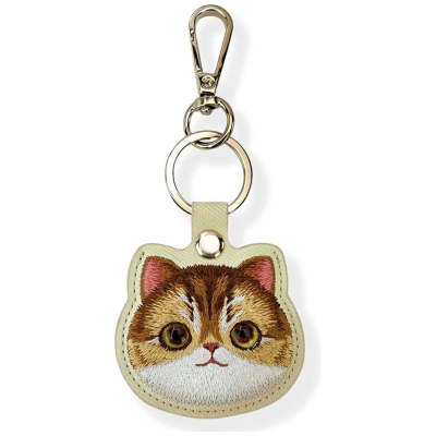 Mbajtëse AirTag Nimmy Big Eyed Pet 2.0 Cat, me karabinë, për qafore ose çantë, bezhë