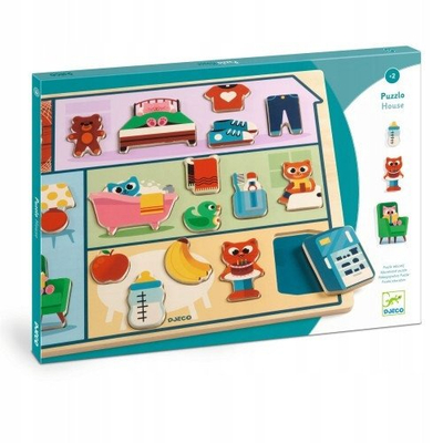 Puzzle Djeco Puzzlo House, 22 pjesë, për fëmijë, shumëngjyrësh