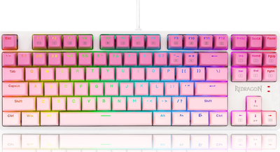 Tastierë gaming Redragon K645W Cass, mekanike Brown, RGB, rozë