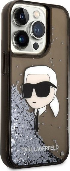 Mbrojtëse telefoni Karl Lagerfeld KLHCP14LLNKHCK, për iPhone 14 Pro, hardcase me glitter, e zezë