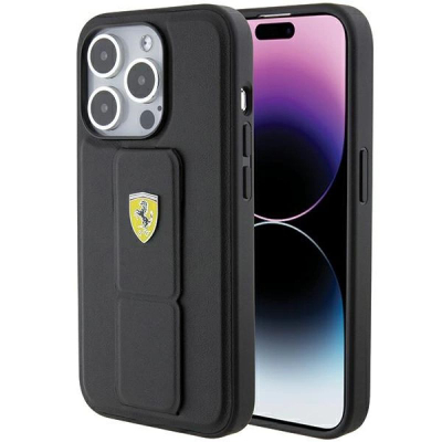 Mbrojtëse telefoni Ferrari FEHCP15XGSPSIK, hard case me grip stand, për iPhone 15 Pro Max 6.7", e zezë