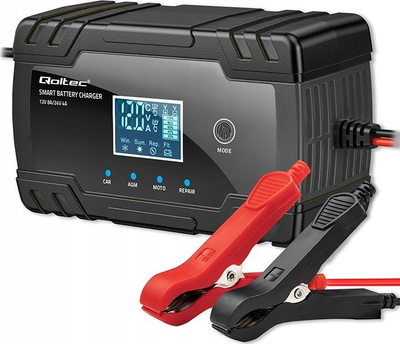 Полнач за батерии Qoltec Microprocessor Charger, 12V 8A, 24V 4A, со LCD екран
