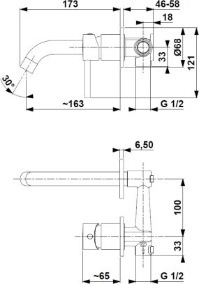 Rubinet lavamani KFA Moza concealed 5039-810-31, i fshehur, bronzi, ngjyrë ari mat