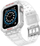 Rrip me kasë mbrojtëse Hurtel Protect për Apple Watch 7 6 5 4 3 2 SE, 45 44 42mm, i bardhë