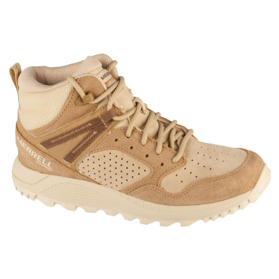 Женски outdoor чизми Merrell Wildwood Mid Leather WP W, кожа, гумен ѓон, беж