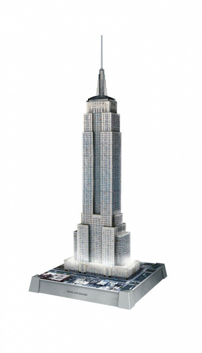 Puzzle 3D Ravensburger Iconics Empire State Building, me LED, shumëngjyrësh